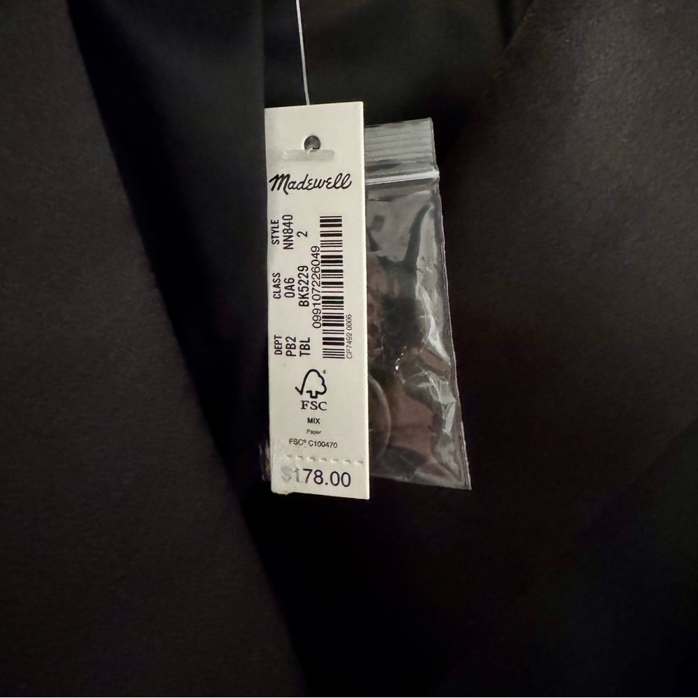 Madewell Cropped Tuxedo Blazer NWT - Picture 6 of 6